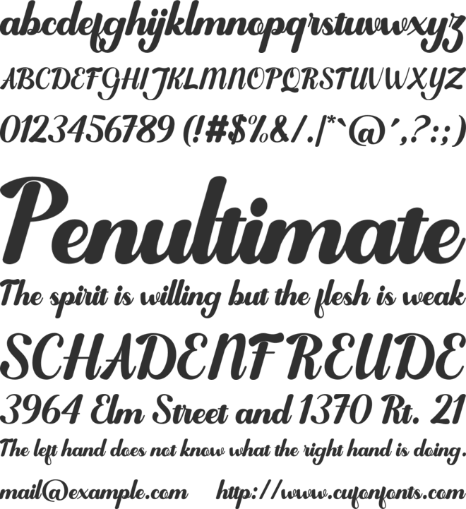 Bellona font preview