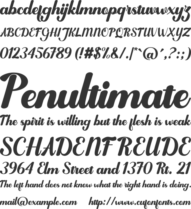 Bellona font preview