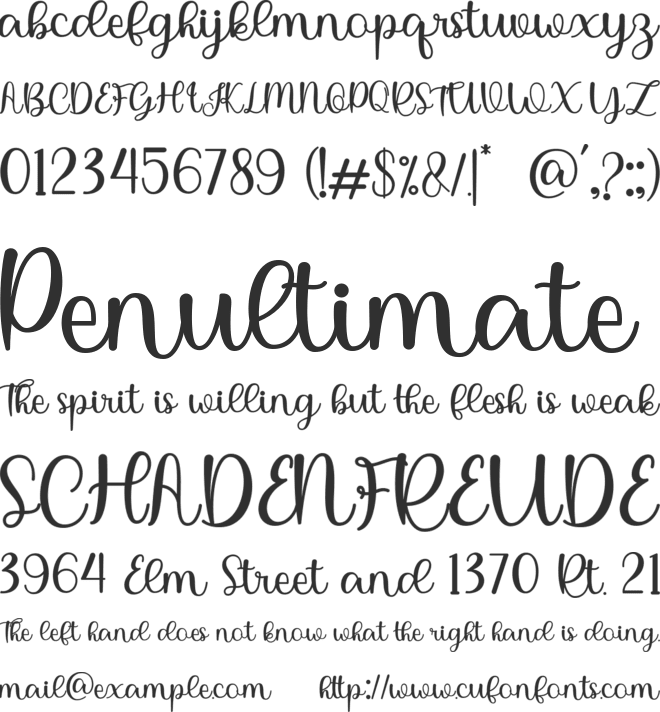 Sania lucian font preview
