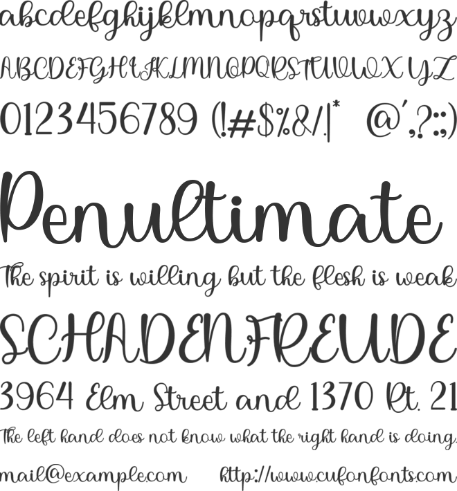 Sania lucian font preview