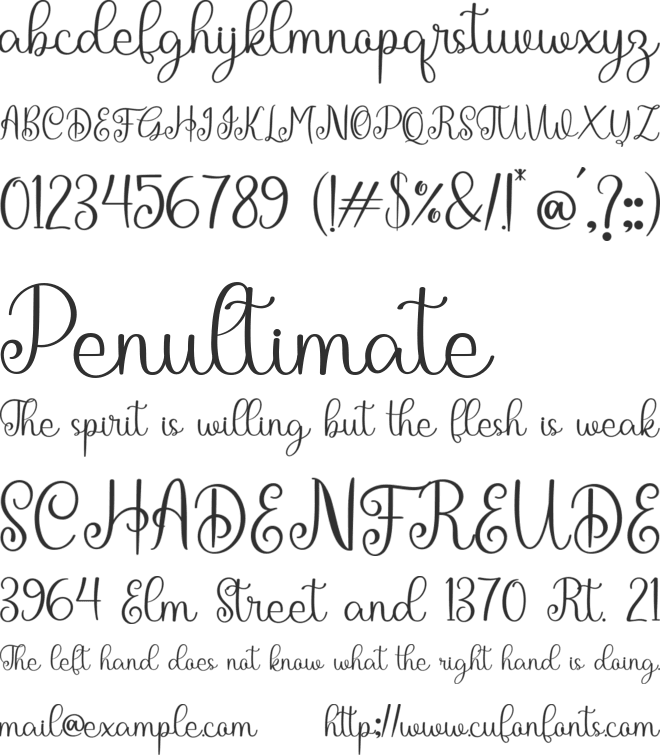 Rallyna font preview