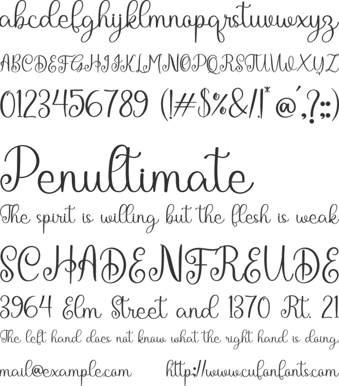 Rallyna font preview