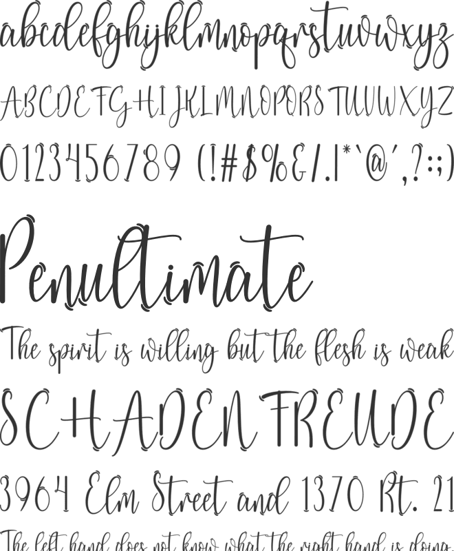 Morning Romantic font preview