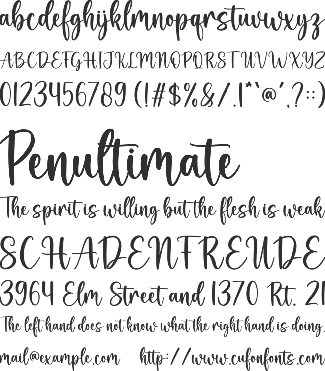 Homemade font preview