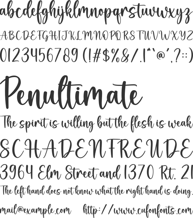Homemade font preview
