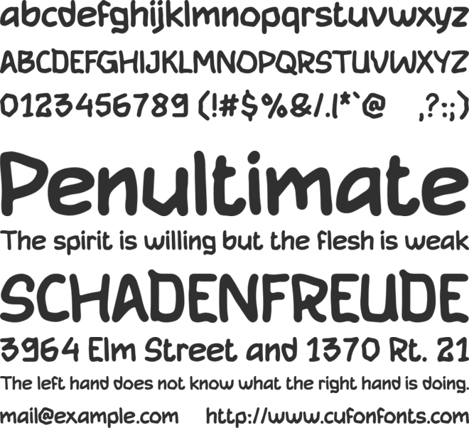 Fruitcake font preview