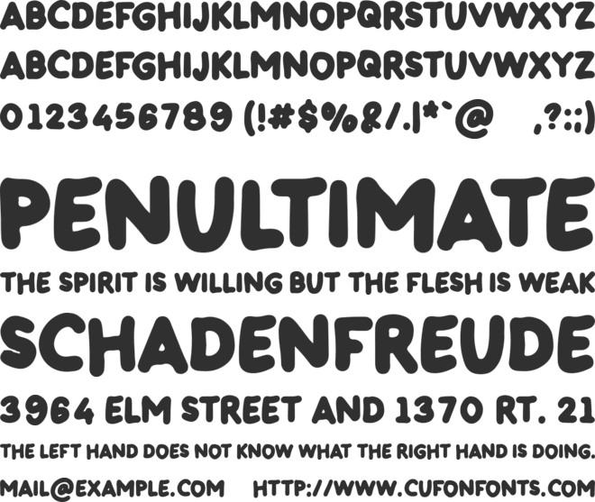 Coconute font preview