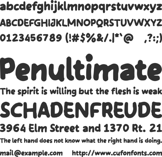 Strawberries font preview