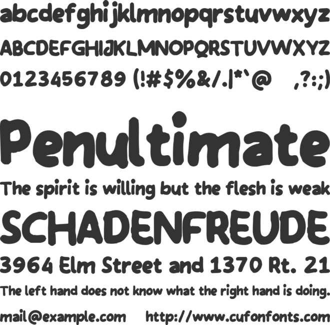 Strawberries font preview