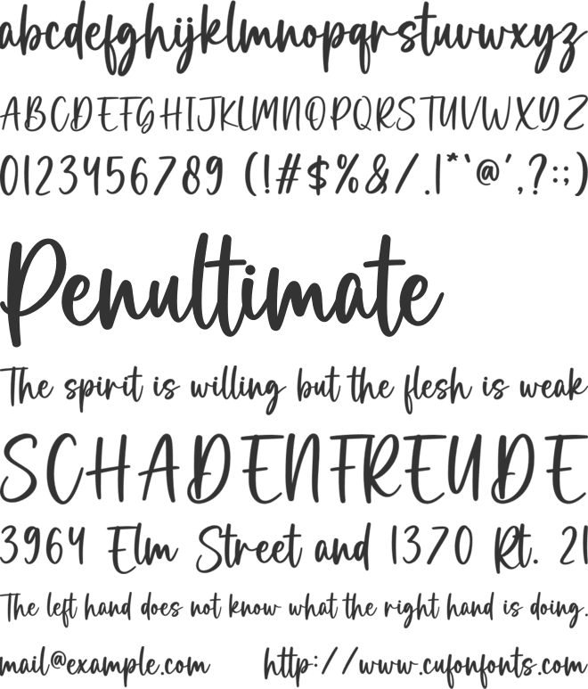 Candle font preview