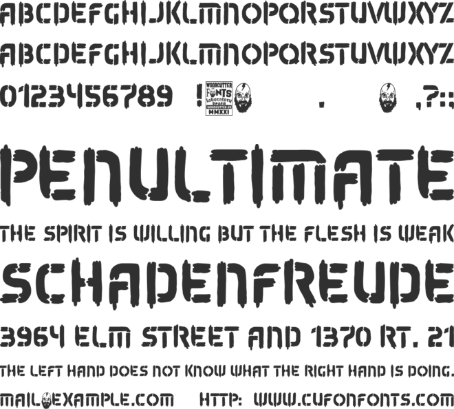 exotic stencil army font preview