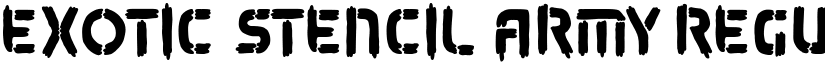 exotic stencil army Regular font