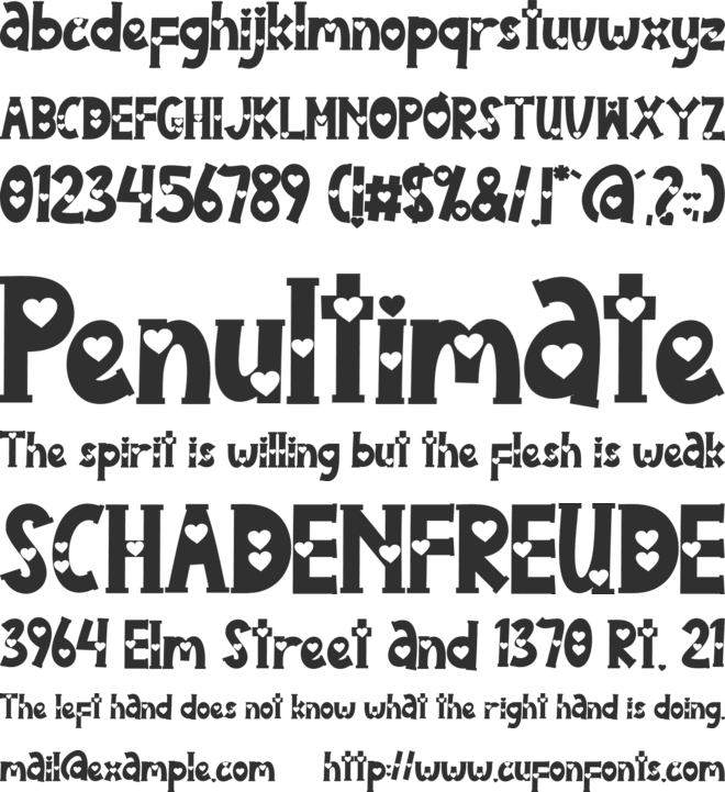 Valentine Style font preview