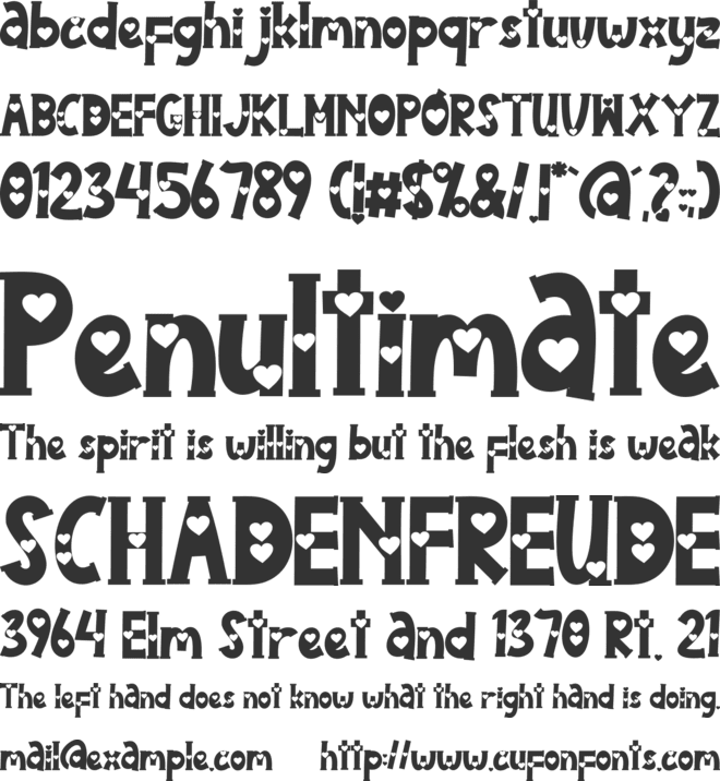 Valentine Style font preview