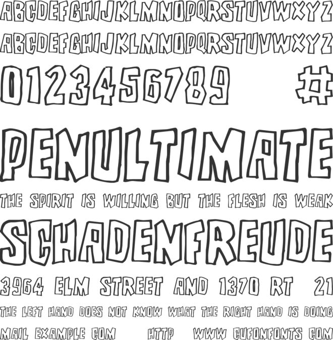 Brutality font preview