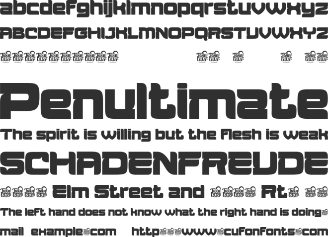 Aougtron font preview