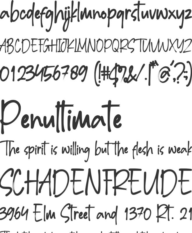 Singeldust font preview
