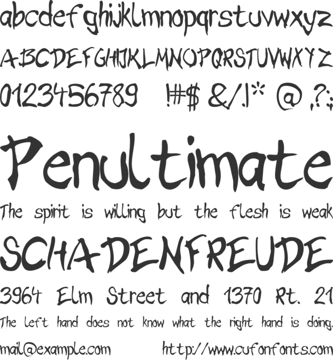 Brush Hour font preview