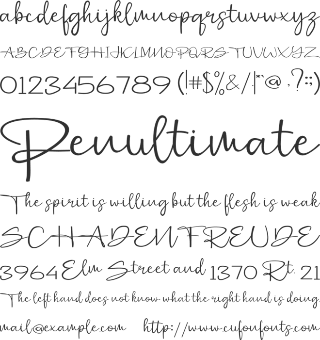 andini font preview