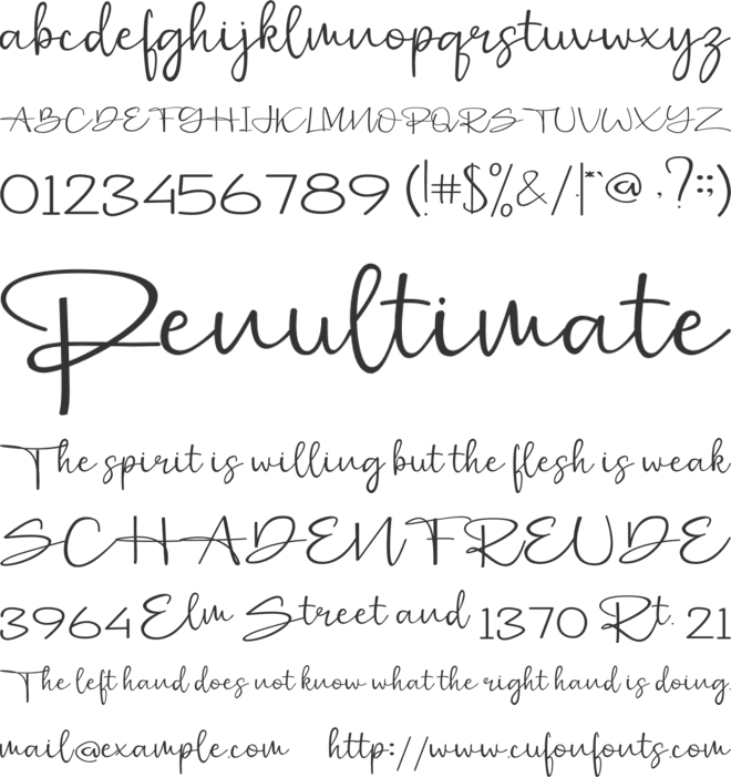 andini font preview