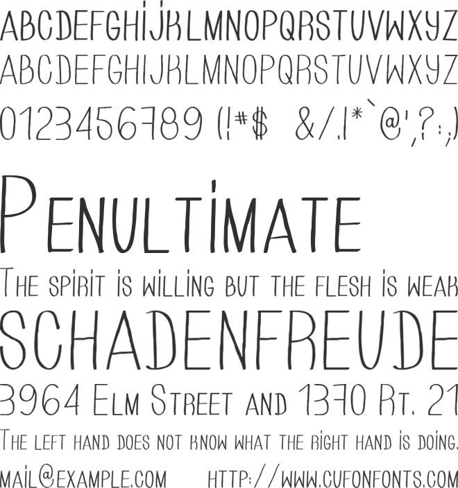 HAND OF CRE font preview