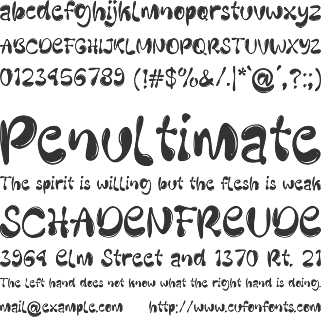 Cute Bubble font preview