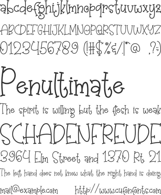 Sugar Baby font preview