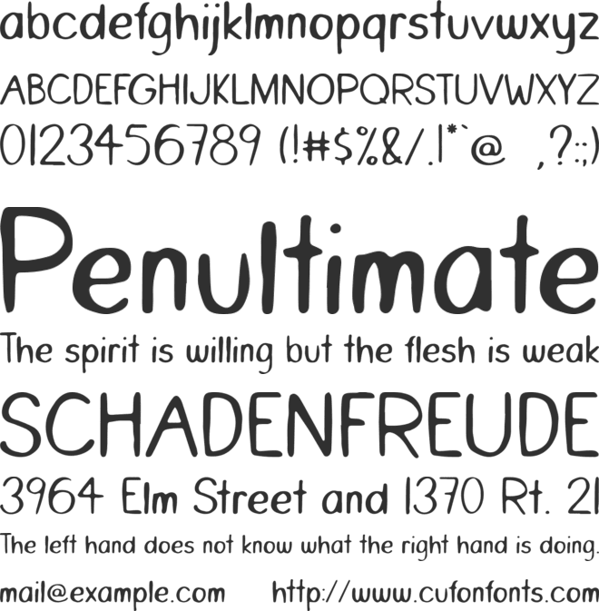 Little turtle font preview