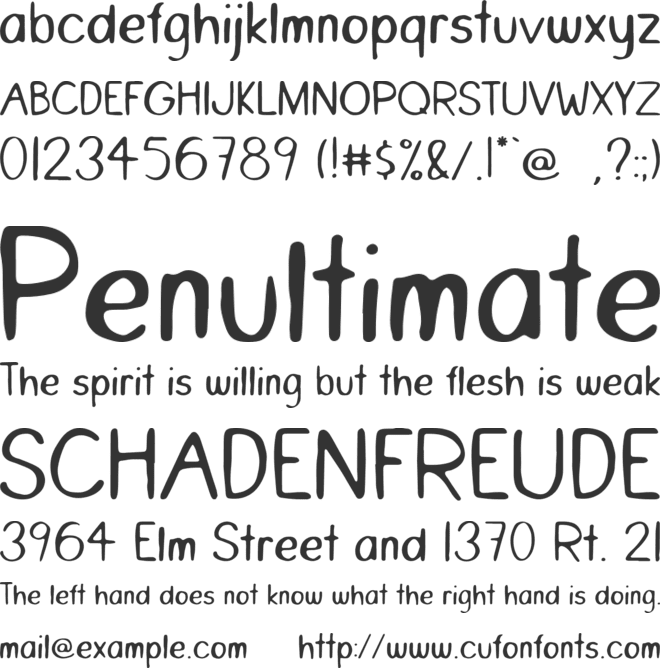 Little turtle font preview