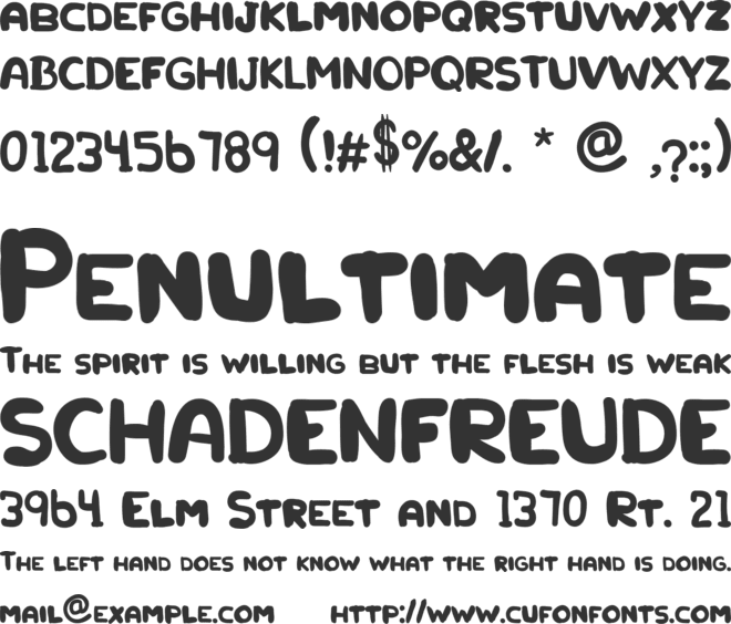 Kartoon Movie font preview