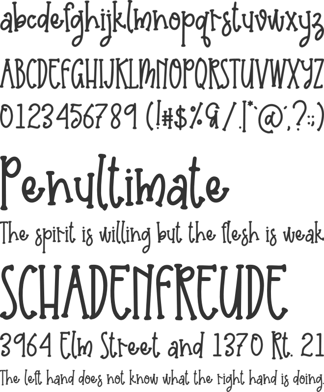 Cuteness Monster font preview