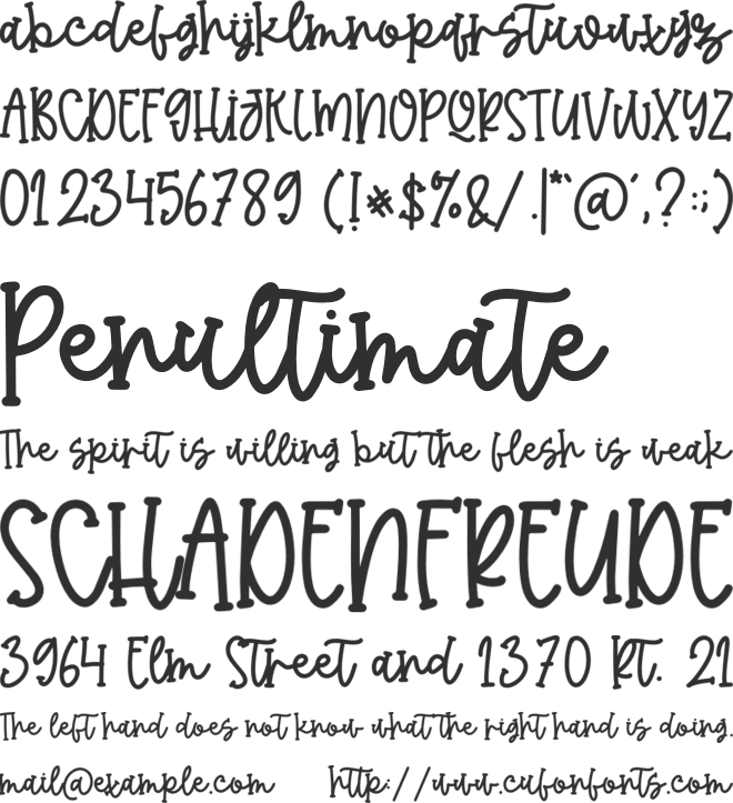 Quirky Fabrica font preview
