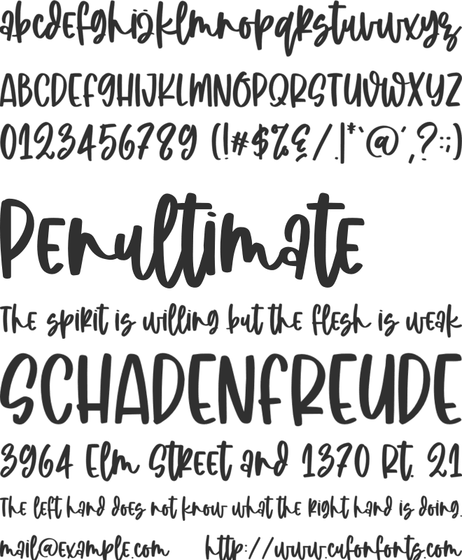Winter End font preview