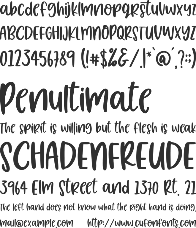 Bloods Spearing font preview