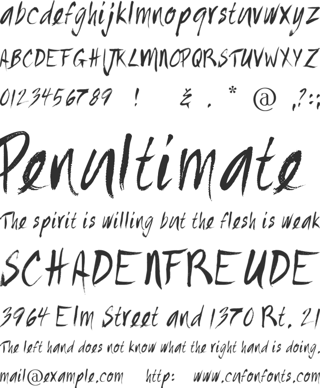 Painted font preview