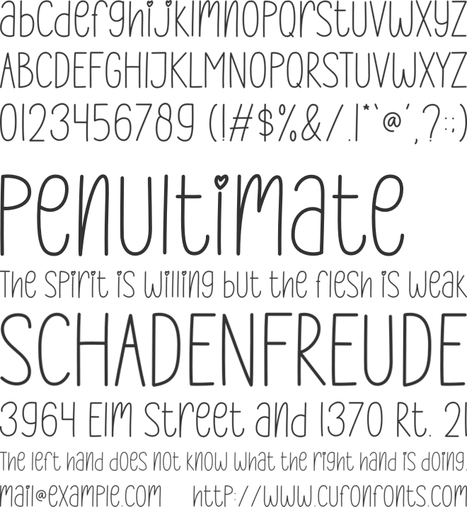 Snowbird font preview
