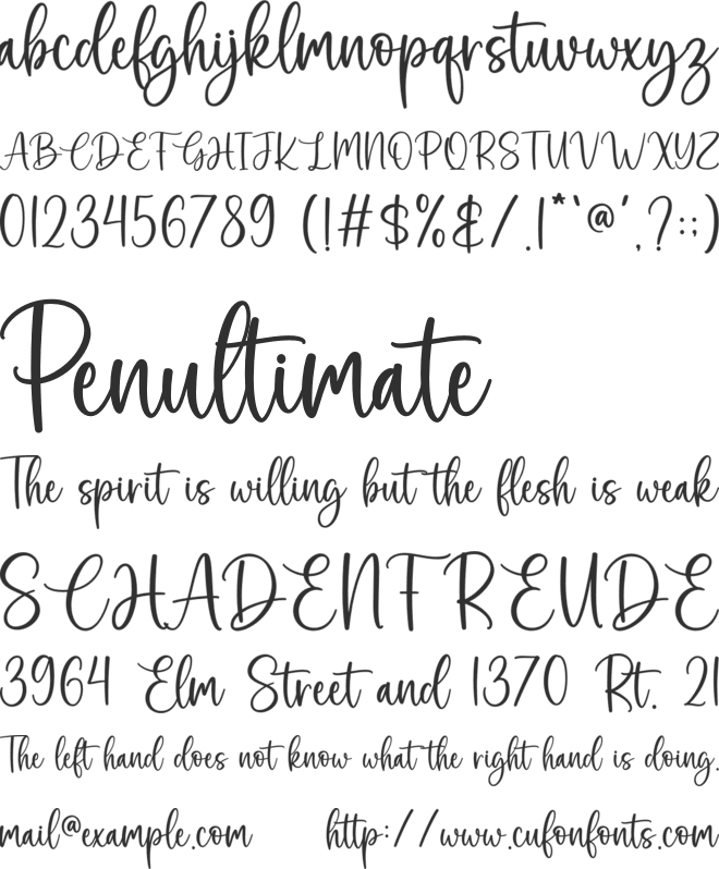 Country Kitchen font preview