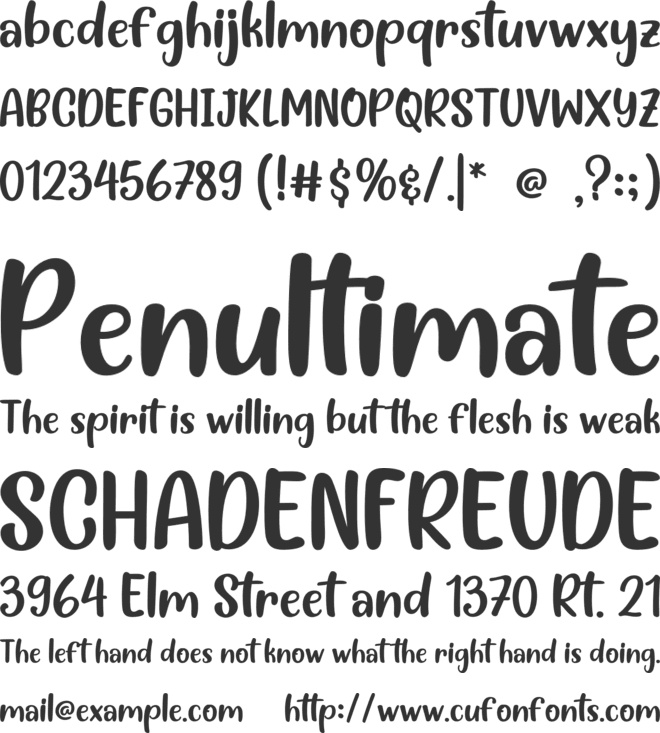 Lemon Water font preview