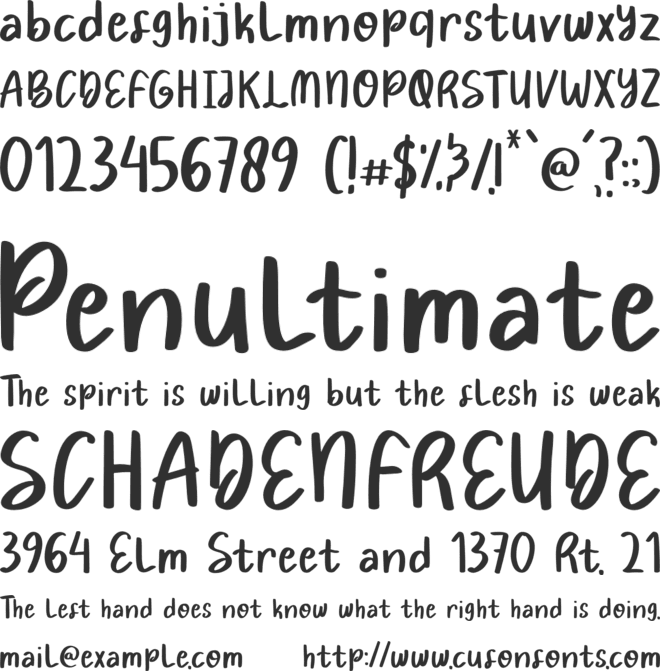 Winter Trees font preview