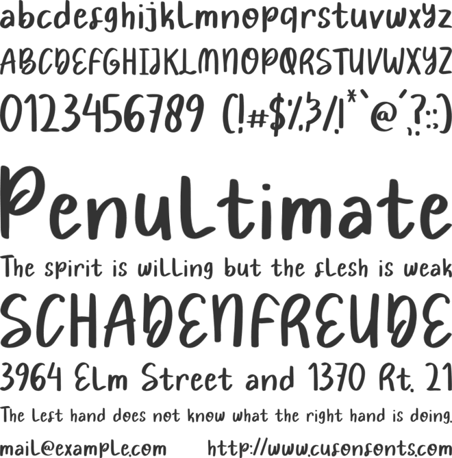 Winter Trees font preview
