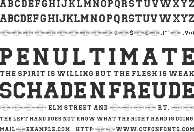 Knocked font preview