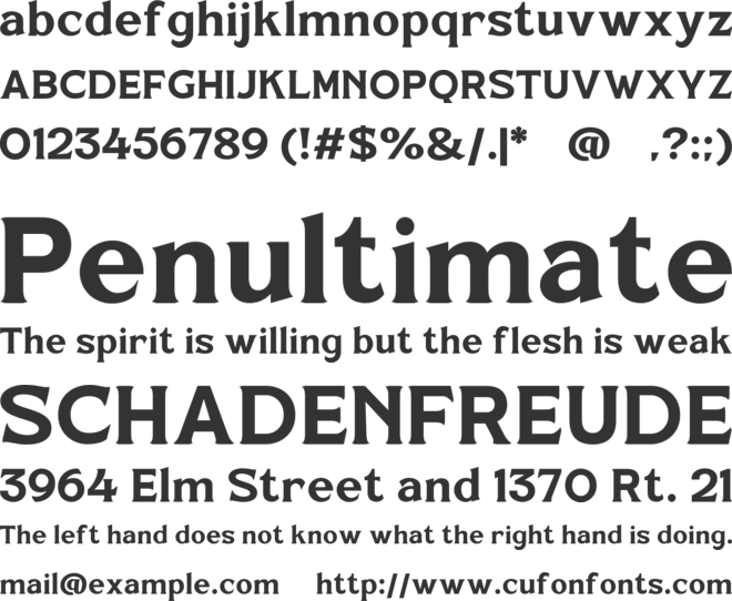 Hero archer free version font preview