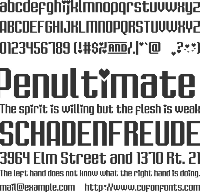Chiptune Valentine font preview