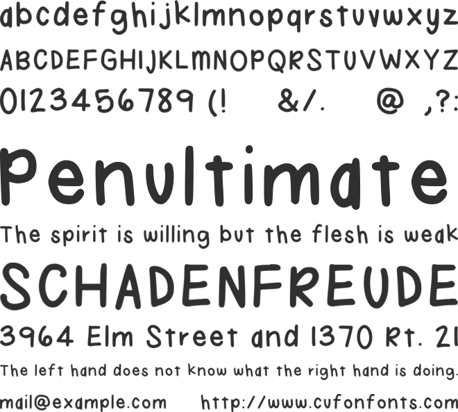 liv's handwriting font preview