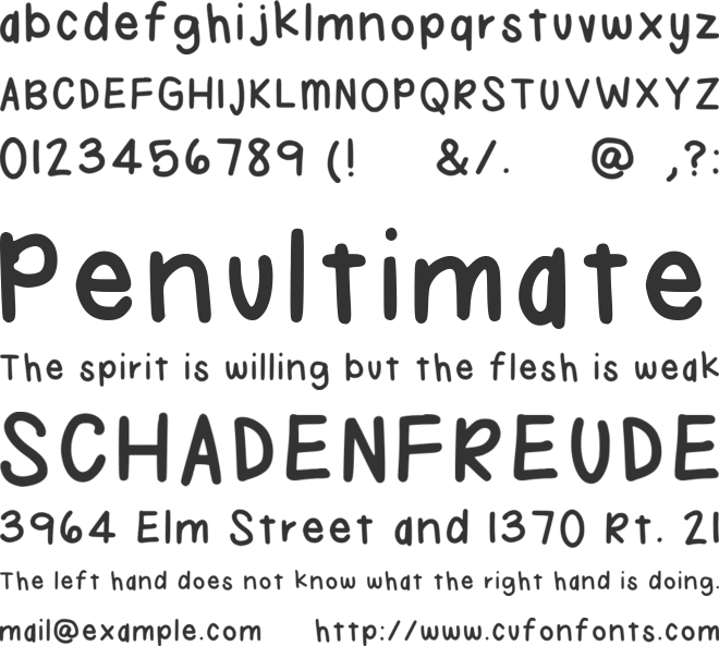 liv's handwriting font preview