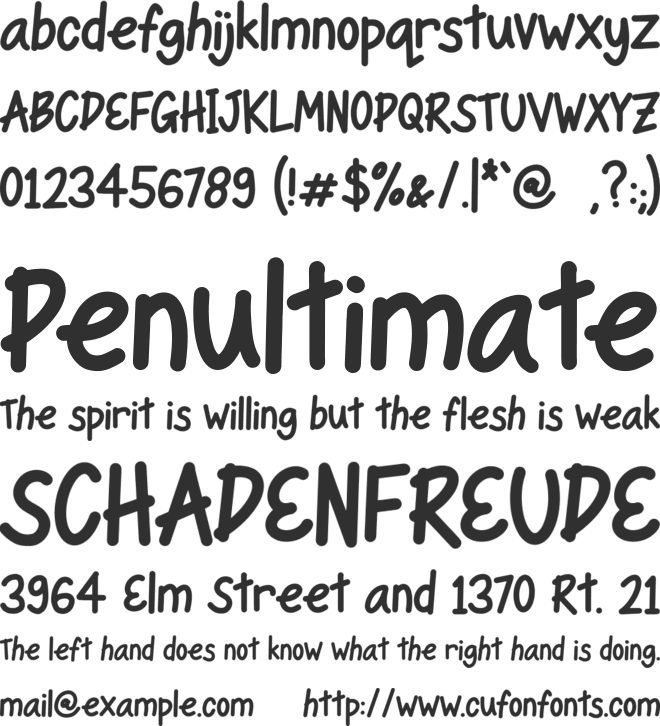 Valentiny font preview