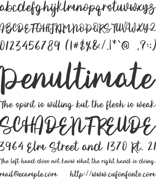 Christy font preview