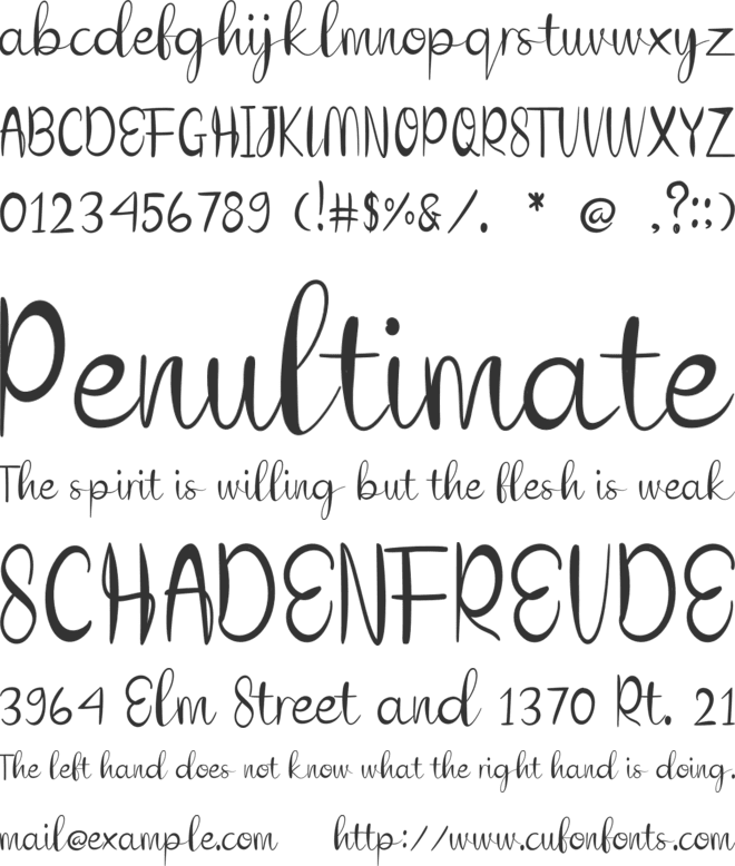 My Family font preview