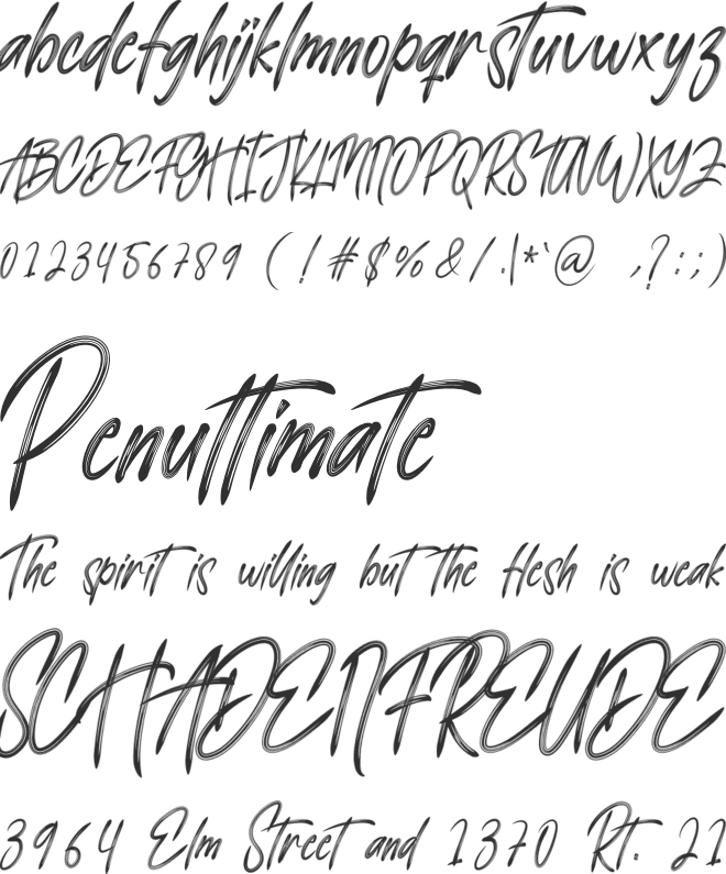 The Romantic font preview