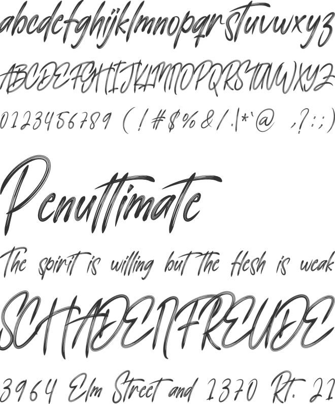 The Romantic font preview
